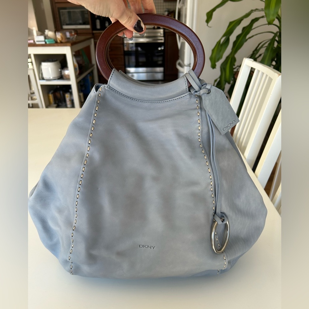DKNY Dusty Blue Leather Bag